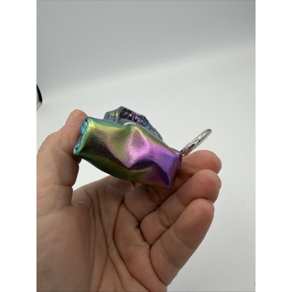 Target Keychain Mini Purse Shopping Bag Iridescent Blue Purple Green Bullseye - Picture 4 of 6